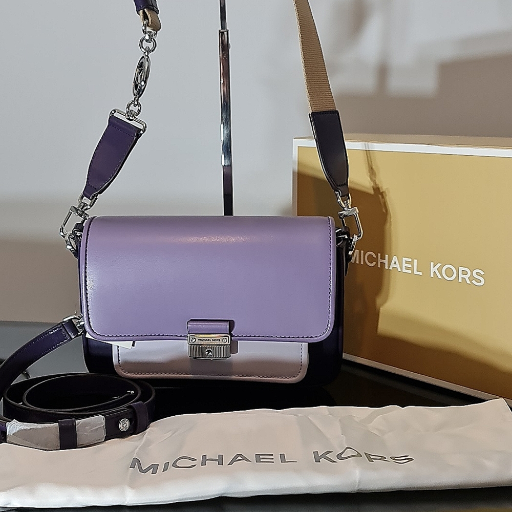 Beautiful MK Purple Orchid Messanger Bag NWTs